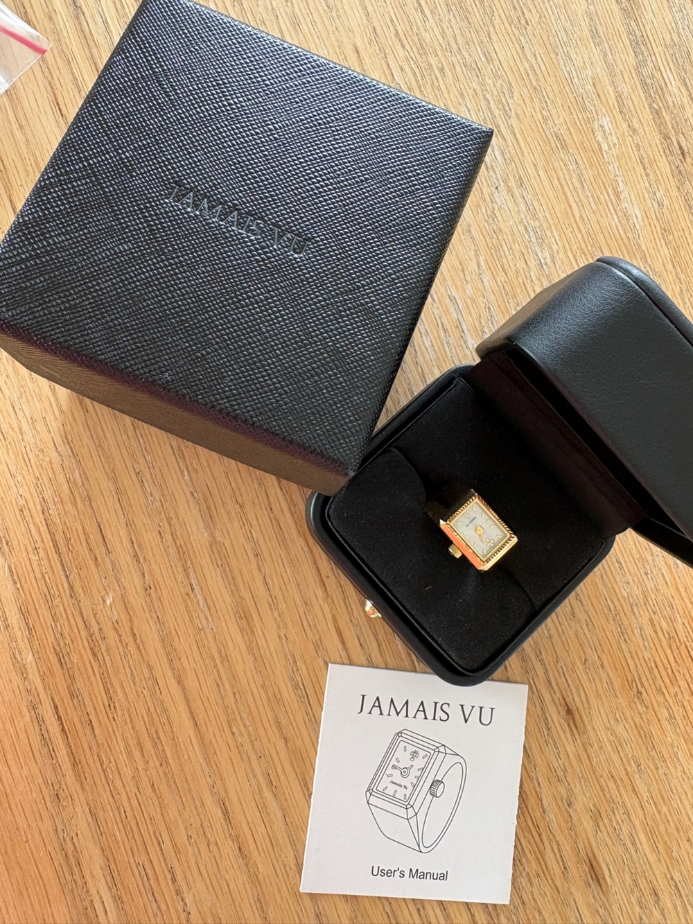 Watch Ring Gold Rectangular Dress Ring with White Dial. Never worn